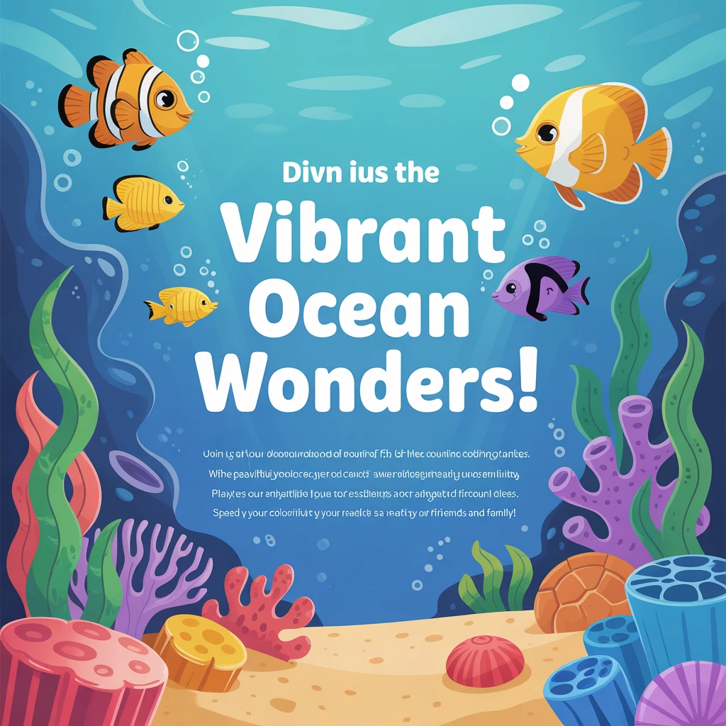 Cover image of Vibrant Ocean Wonders: Free Online Fish Coloring Adventure