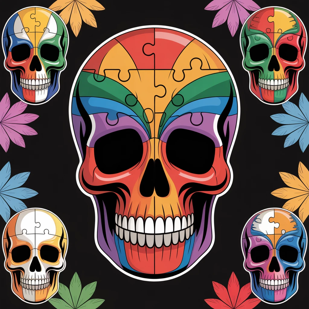 Cover image of Vibrant Skull Puzzle - Free Online Jigsaw Adventure