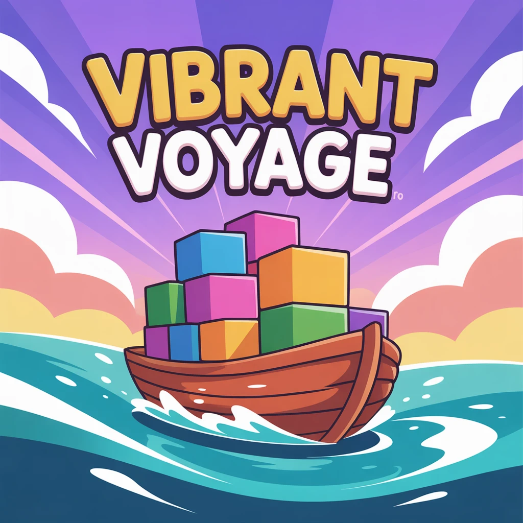 Cover image of Vibrant Voyage: Navigate the Colorful Box Ship Adventure
