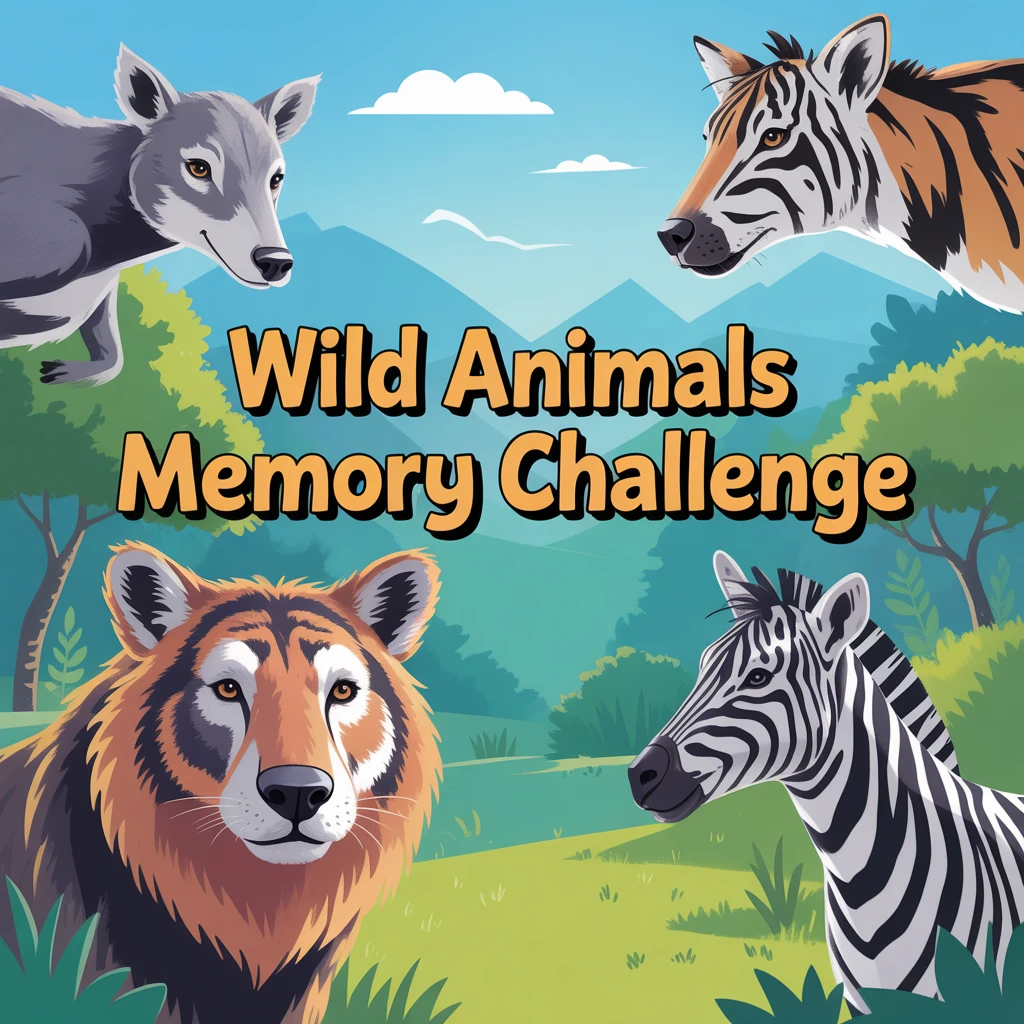 Cover image of Wild Animals Memory Challenge - Fun Online Game for Kids